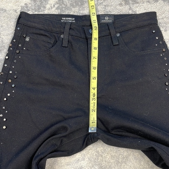 NWT AG Adriano Goldschmied Studded Isabelle High Rise Straight Leg Crop Jeans 26 - Picture 9 of 16